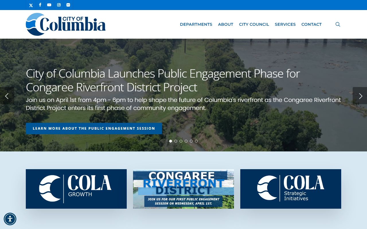 City of Columbia official website with public safety and city services information for Columbia jail mugshots