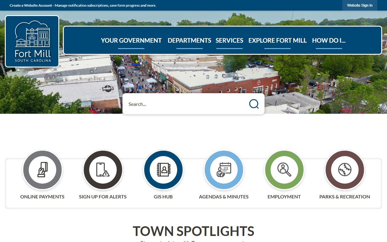 Town of Fort Mill official website with links to police services and Fort Mill jail mugshots information