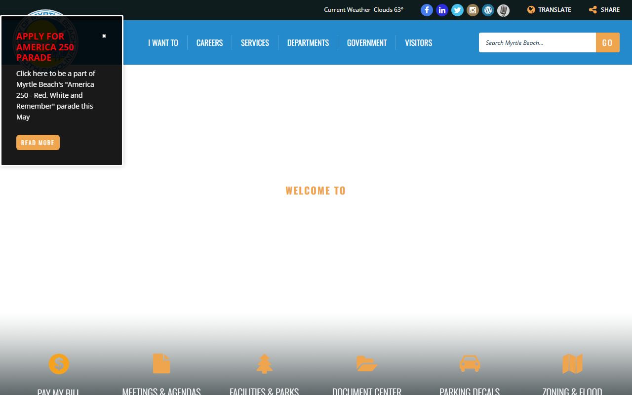 City of Myrtle Beach official website for public records and jail mugshots