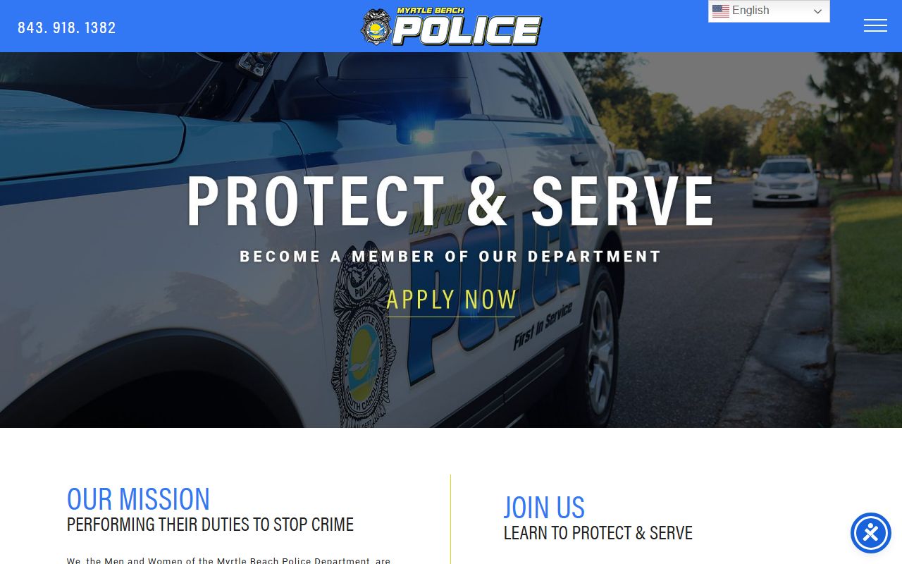 Myrtle Beach Police Department website for jail mugshots and arrest records