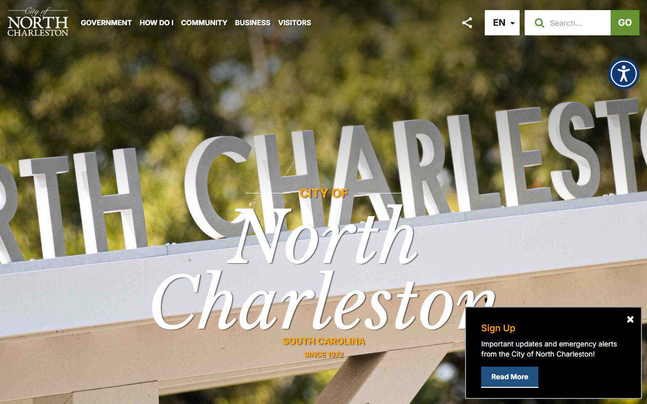 City of North Charleston official website with public safety information for North Charleston jail mugshots