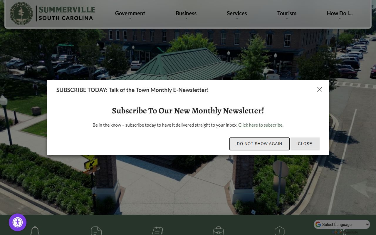 Town of Summerville official website with links to public safety and jail mugshot resources