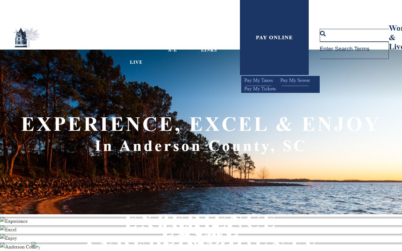 Anderson County government website with links to Sheriff's Office for jail mugshots