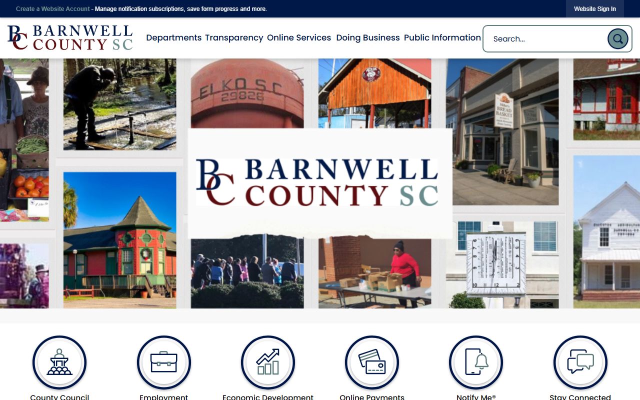 Barnwell County government website for public records and jail mugshots