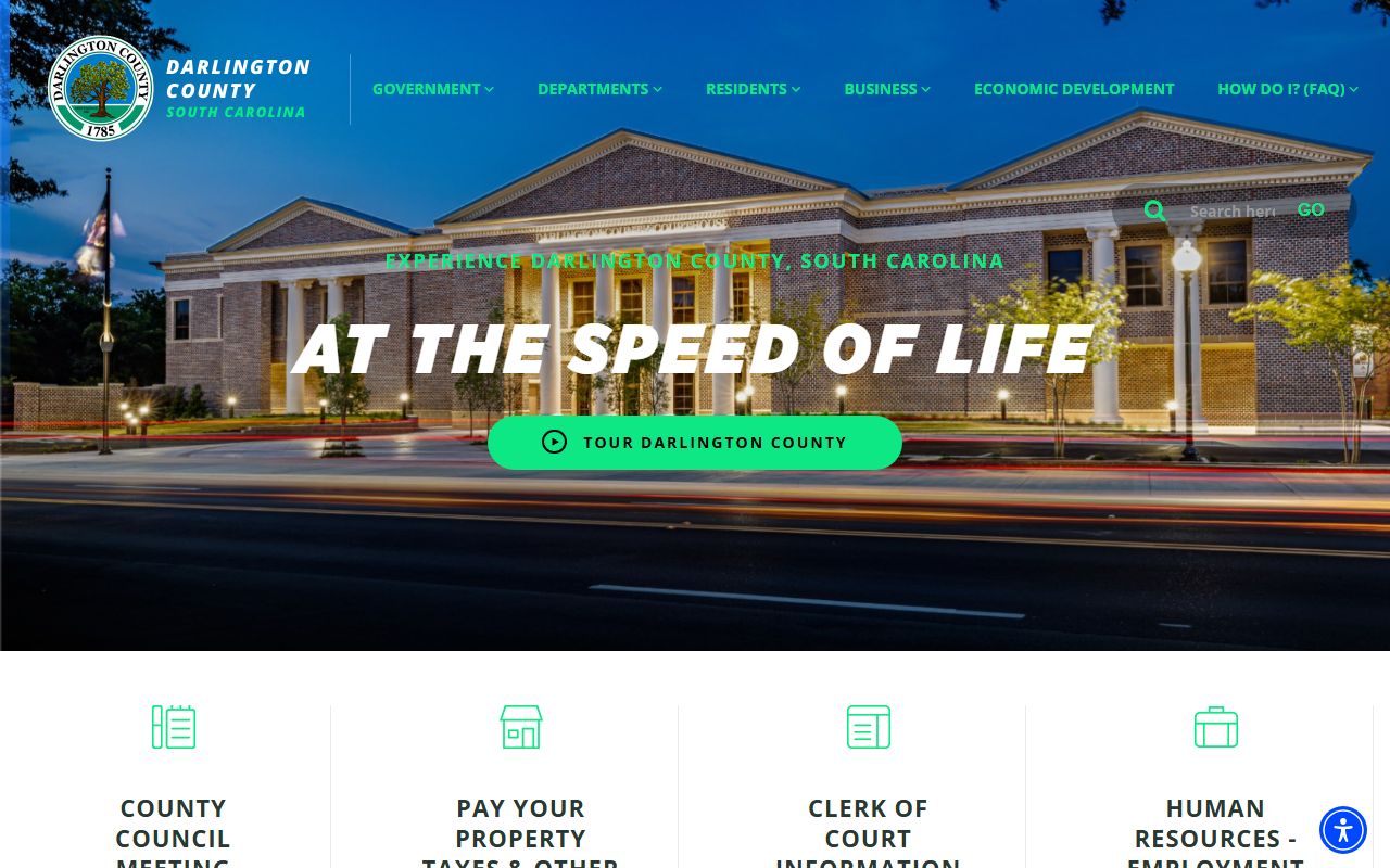 Darlington County website with online inmate search for jail mugshots and booking records