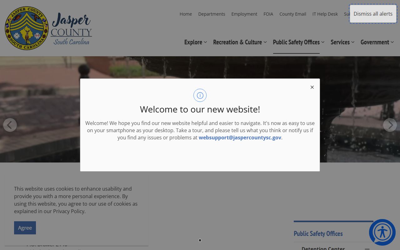 Jasper County Detention Center facility for jail mugshots and booking
