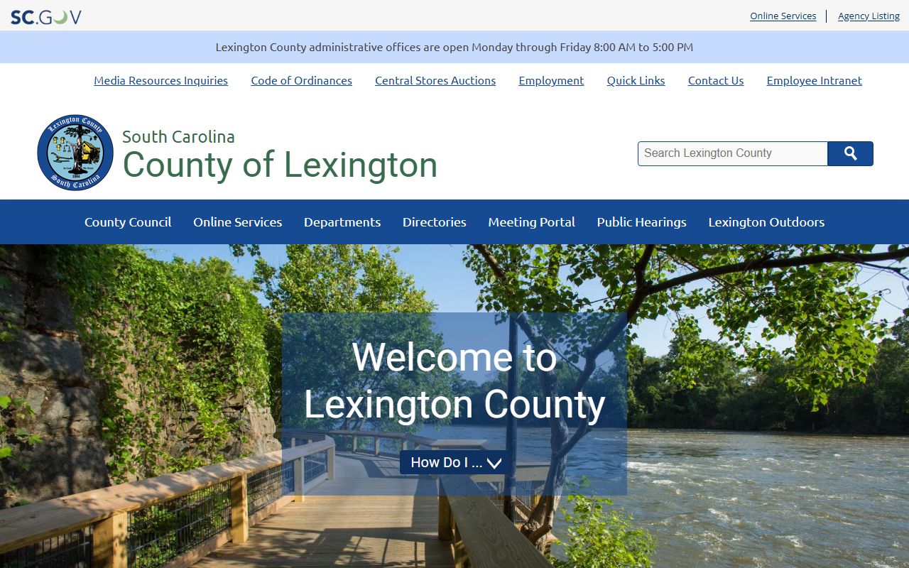 Lexington County government website for public records and jail mugshots