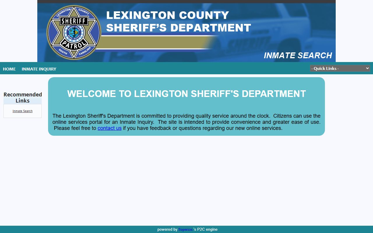 Lexington County online inmate search portal for jail mugshots