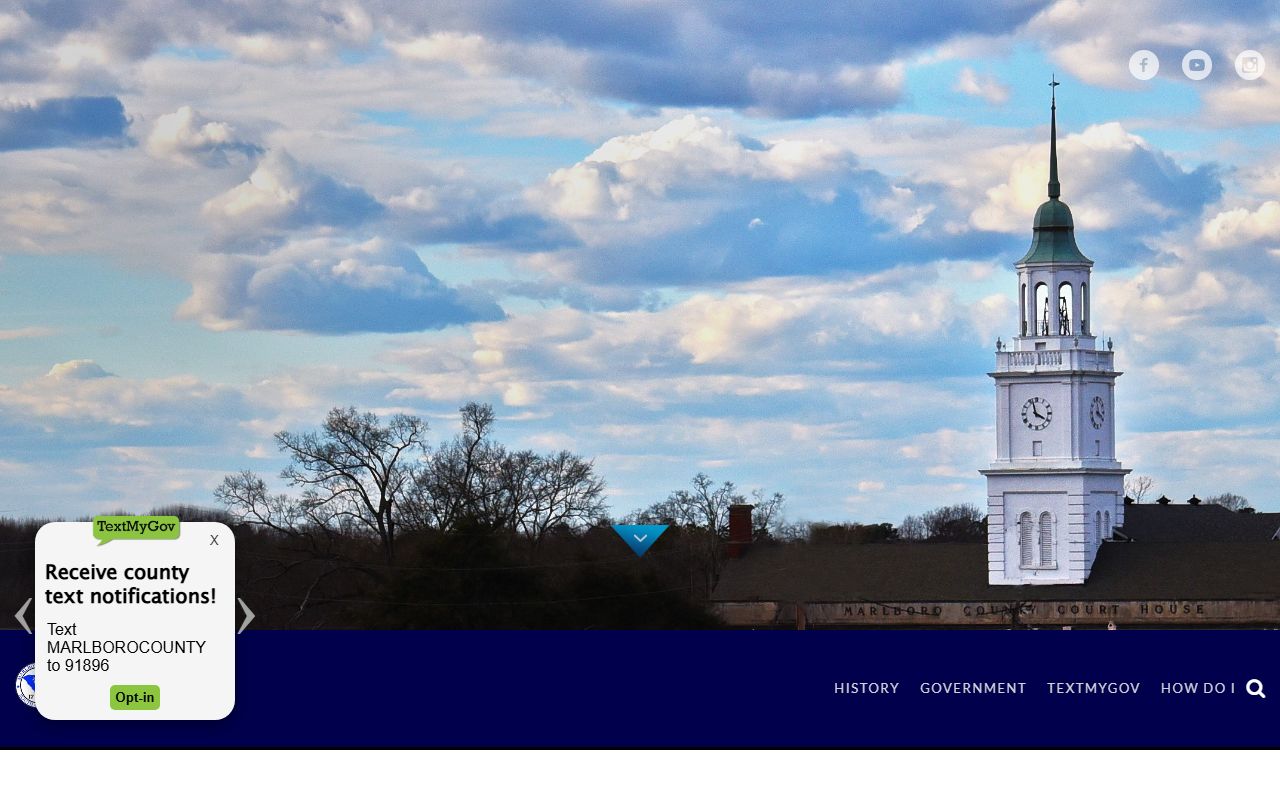 Marlboro County government website for jail mugshots and public records