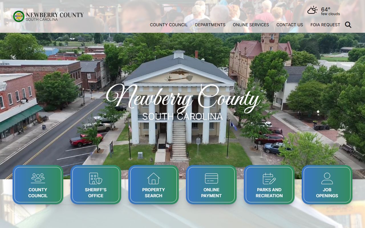 Newberry County government website with links to jail mugshots resources