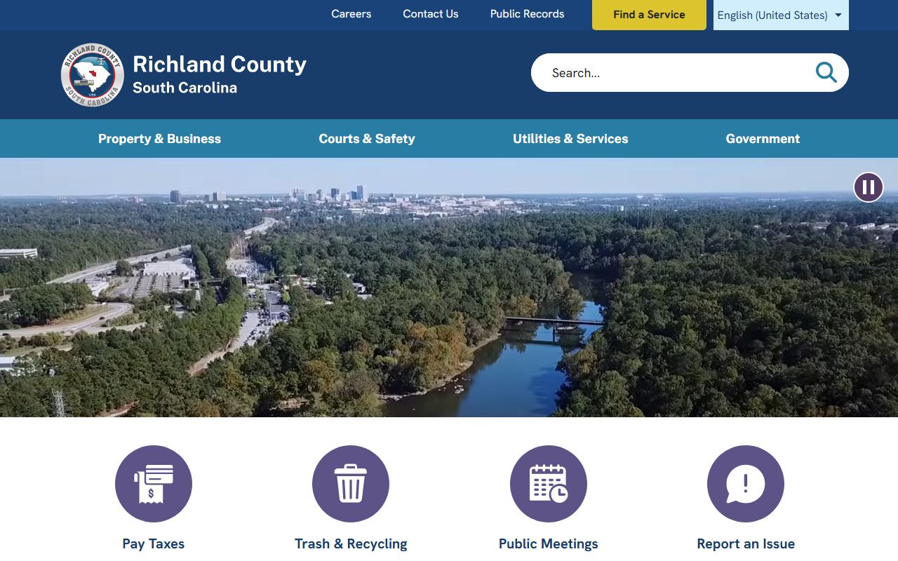 Richland County government website for jail mugshots and arrest records