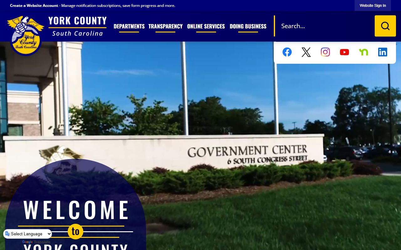 York County government website for public records and county services